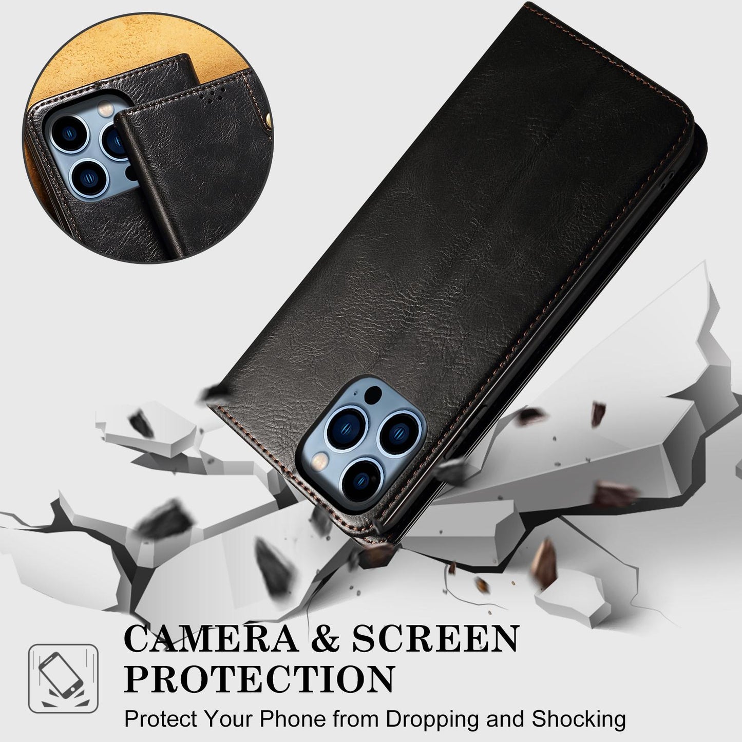 For OPPO K13 5G India Oil Wax Crazy Horse Texture Leather Phone Case(Black)
