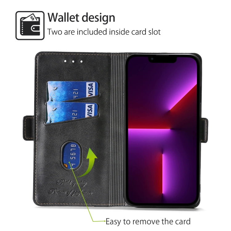 For Samsung Galaxy S24 5G Contrast Color Side Buckle Leather Phone Case(Black + Grey)