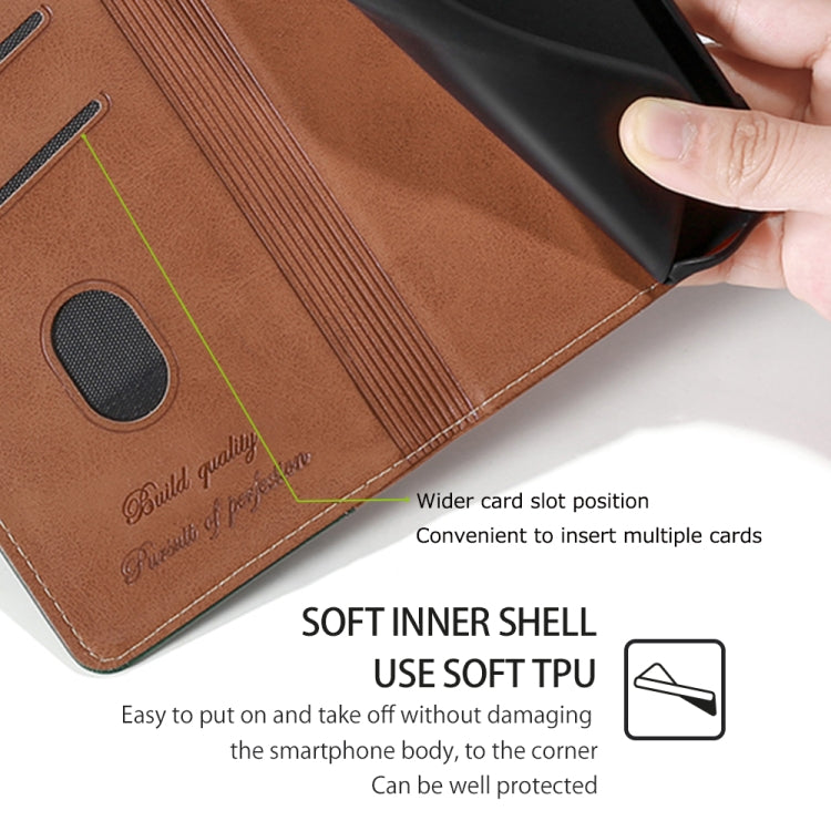 For Samsung Galaxy S24 5G Contrast Color Side Buckle Leather Phone Case(Light Brown + Green)