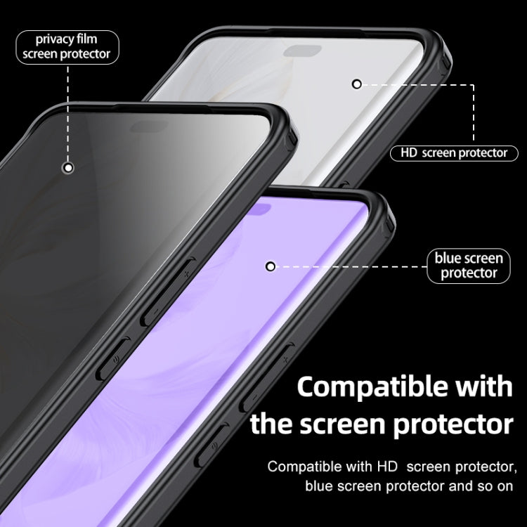 For Honor 100 Pro Armor Clear TPU Hard PC Phone Case(Matte Black)