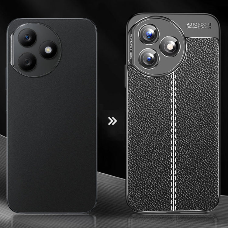 For Honor X50i+ Litchi Texture Shockproof TPU Phone Case(Black)