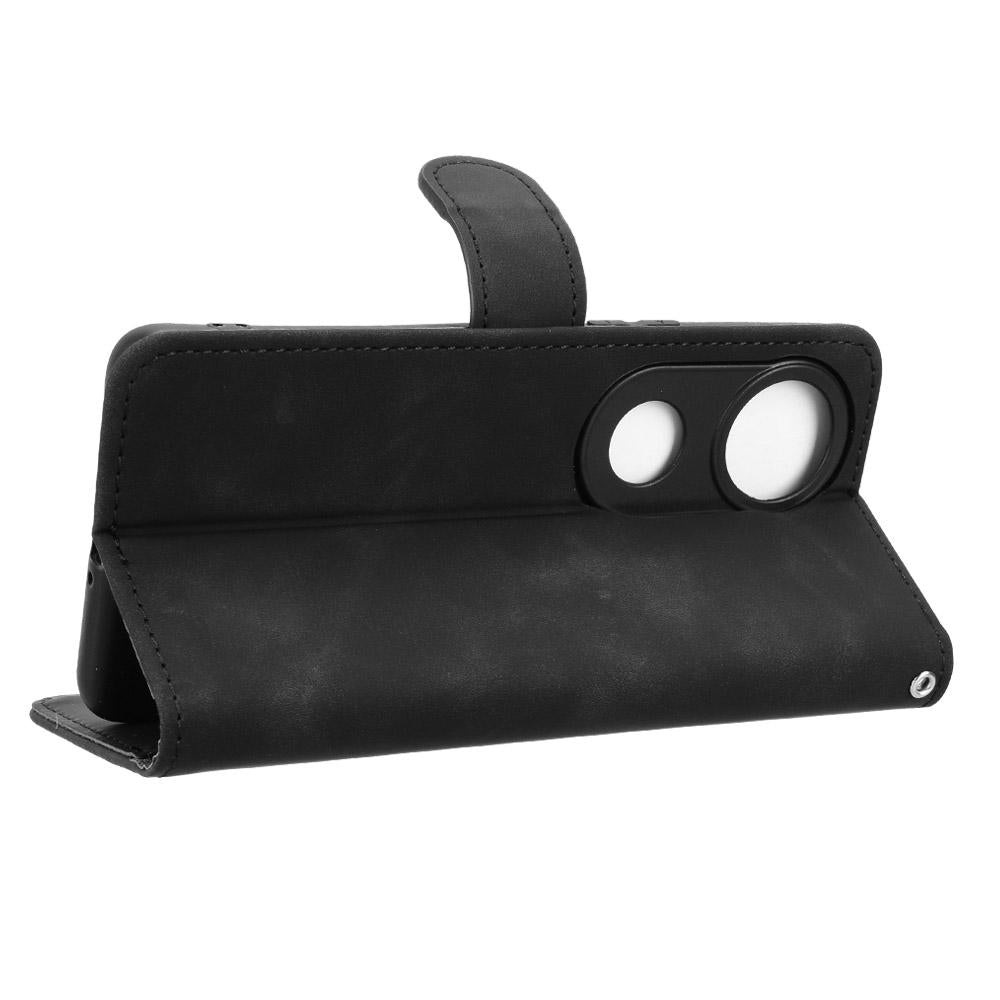 For vivo V50 Skin Feel Magnetic Flip Leather Phone Case(Black)