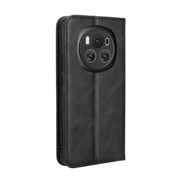 For Honor Magic6 5G Magnetic Buckle Retro Texture Leather Phone Case(Black)