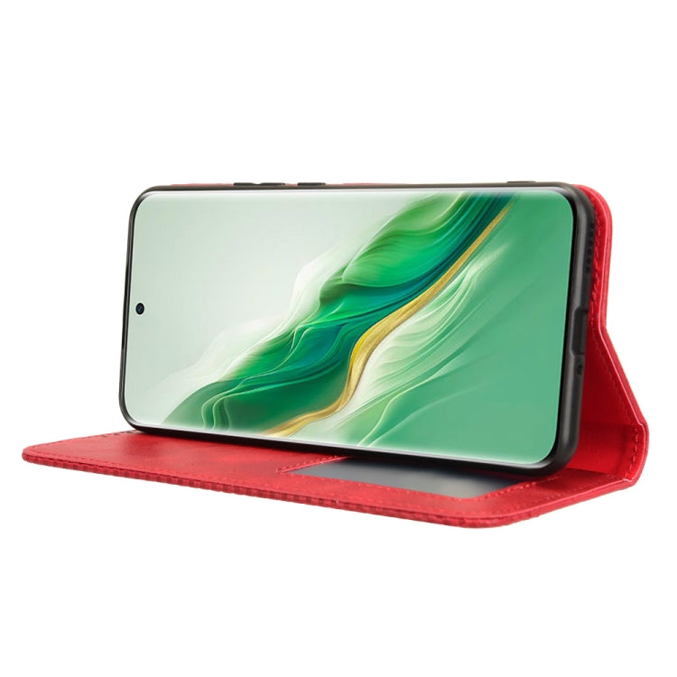 For Honor Magic6 5G Magnetic Buckle Retro Texture Leather Phone Case(Red)