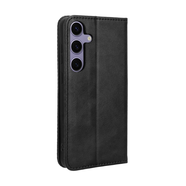 For Samsung Galaxy S24 5G Magnetic Buckle Retro Texture Leather Phone Case(Black)
