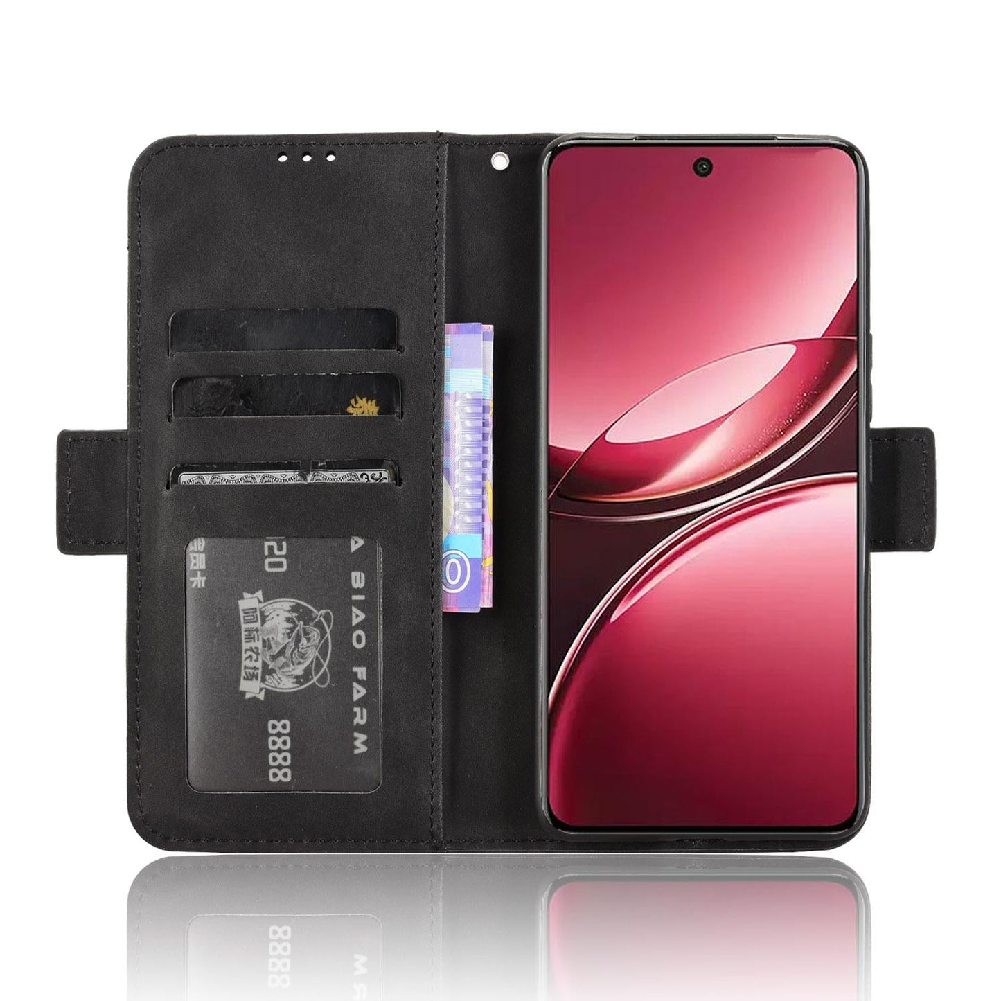 For vivo V50 5G Skin Feel Calf Texture Card Slots Leather Phone Case(Black)