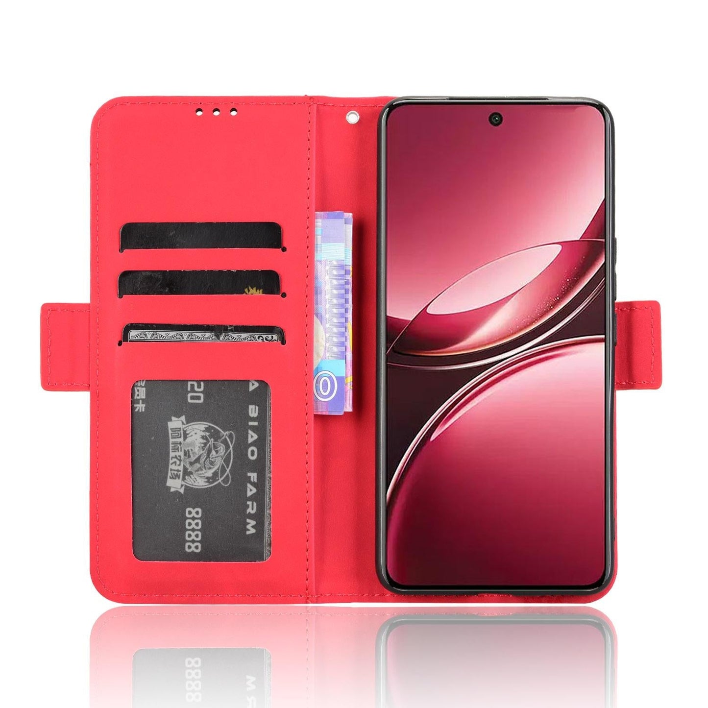 For vivo V50 5G Skin Feel Calf Texture Card Slots Leather Phone Case(Red)