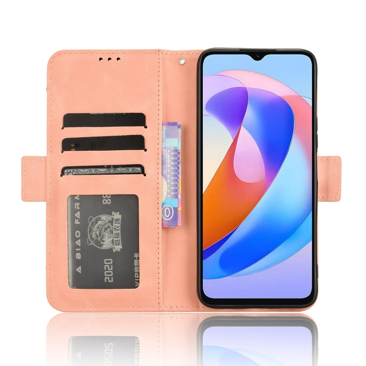 For Honor X5 Plus Skin Feel Calf Texture Card Slots Leather Phone Case(Pink)