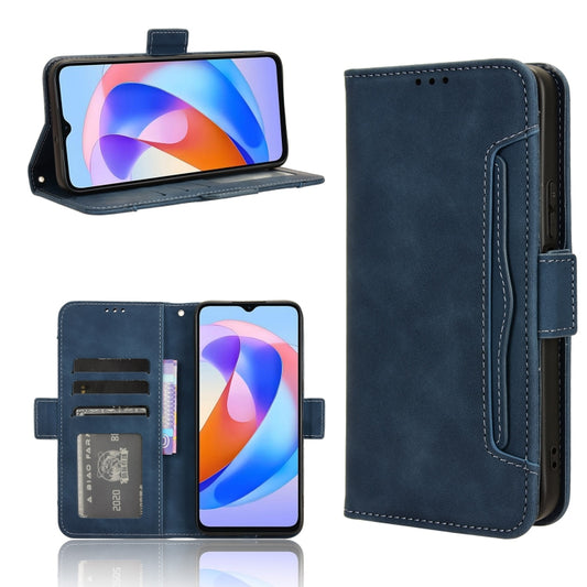 For Honor X5 Plus Skin Feel Calf Texture Card Slots Leather Phone Case(Blue)
