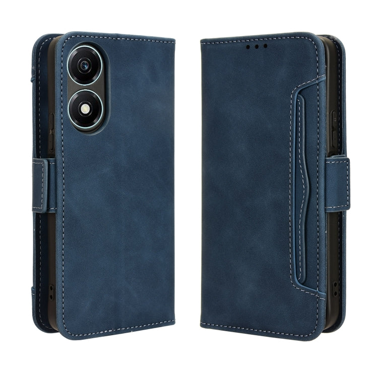 For Honor X5 Plus Skin Feel Calf Texture Card Slots Leather Phone Case(Blue)