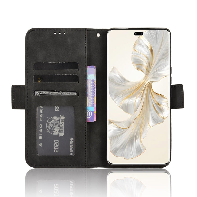 For Honor 100 Pro 5G Skin Feel Calf Texture Card Slots Leather Phone Case(Black)