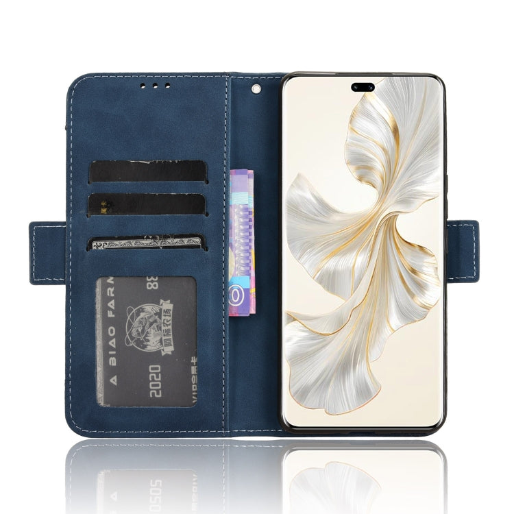 For Honor 100 Pro 5G Skin Feel Calf Texture Card Slots Leather Phone Case(Blue)