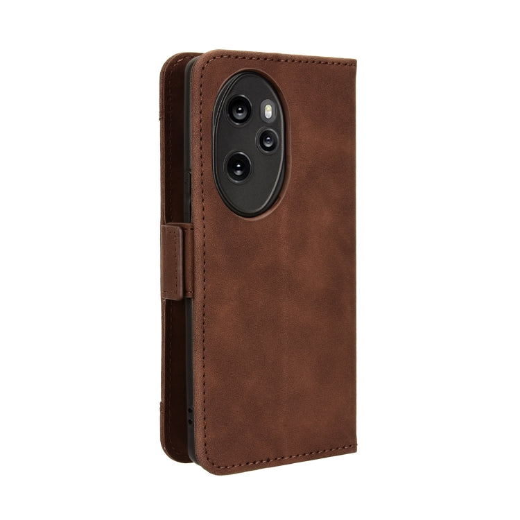 For Honor 100 Pro 5G Skin Feel Calf Texture Card Slots Leather Phone Case(Brown)