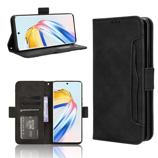 For Honor X9b 5G Skin Feel Calf Texture Card Slots Leather Phone Case(Black)