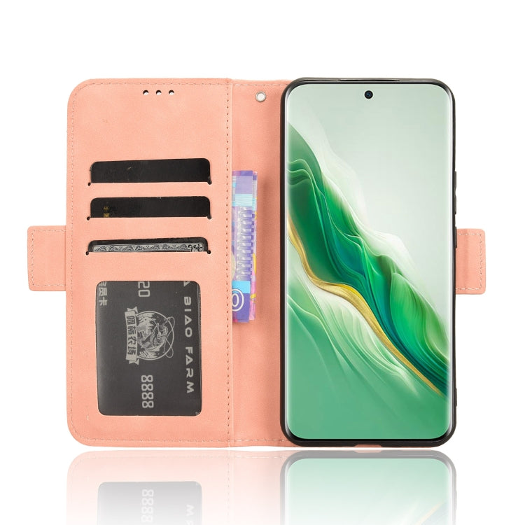 For Honor Magic6 5G Skin Feel Calf Texture Card Slots Leather Phone Case(Pink)