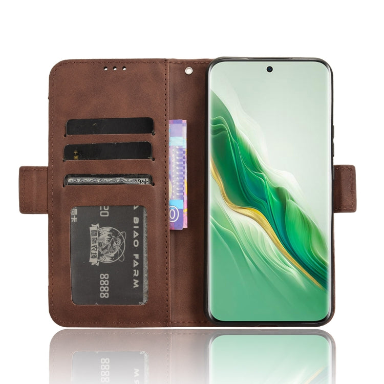 For Honor Magic6 5G Skin Feel Calf Texture Card Slots Leather Phone Case(Brown)