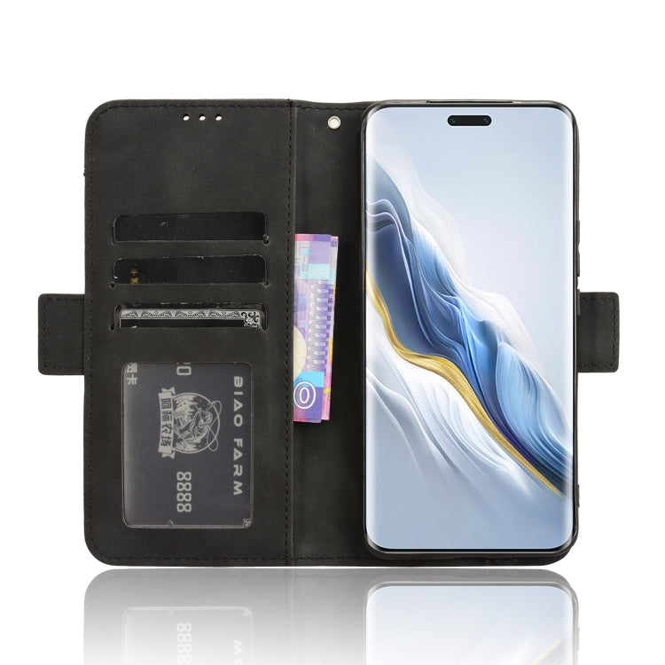 For Honor Magic6 Pro Skin Feel Calf Texture Card Slots Leather Phone Case(Black)