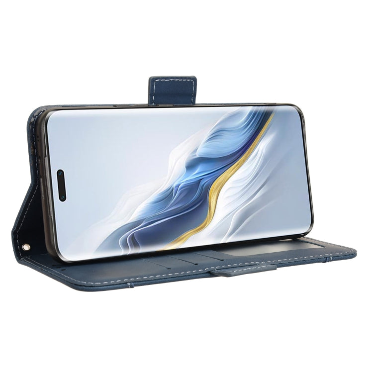 For Honor Magic6 Pro Skin Feel Calf Texture Card Slots Leather Phone Case(Blue)