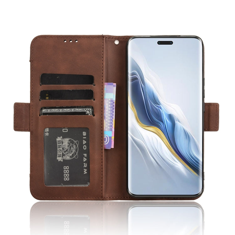 For Honor Magic6 Pro Skin Feel Calf Texture Card Slots Leather Phone Case(Brown)