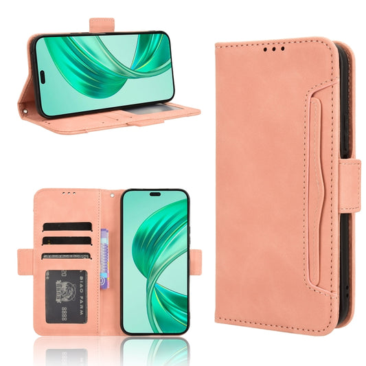 For Honor X8b 4G Skin Feel Calf Texture Card Slots Leather Phone Case(Pink)
