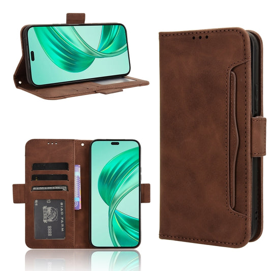For Honor X8b 4G Skin Feel Calf Texture Card Slots Leather Phone Case(Brown)