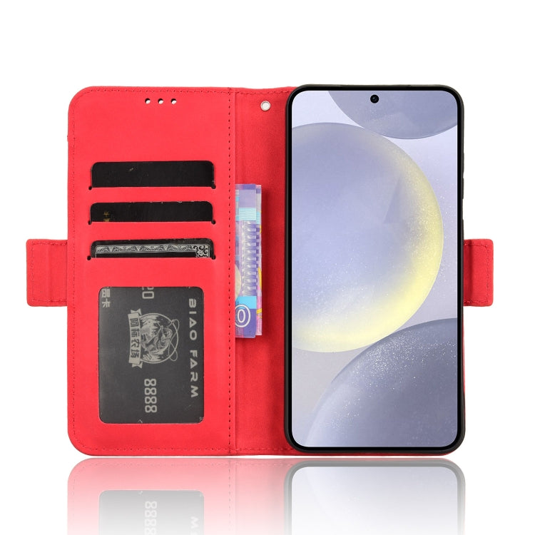 For Samsung Galaxy S24 5G Skin Feel Calf Texture Card Slots Leather Phone Case(Red)