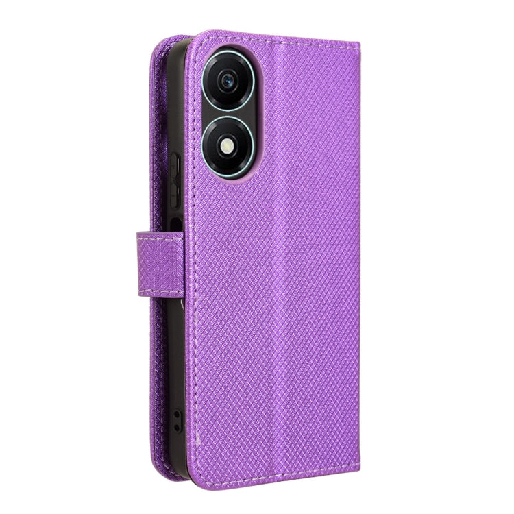 For Honor X5 Plus Diamond Texture Leather Phone Case(Purple)