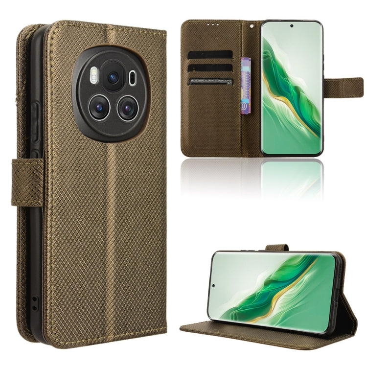 For Honor Magic6 5G Diamond Texture Leather Phone Case(Brown)