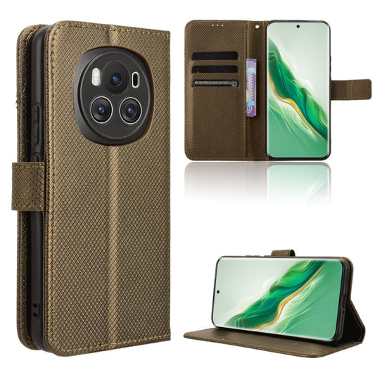 For Honor Magic6 5G Diamond Texture Leather Phone Case(Brown)