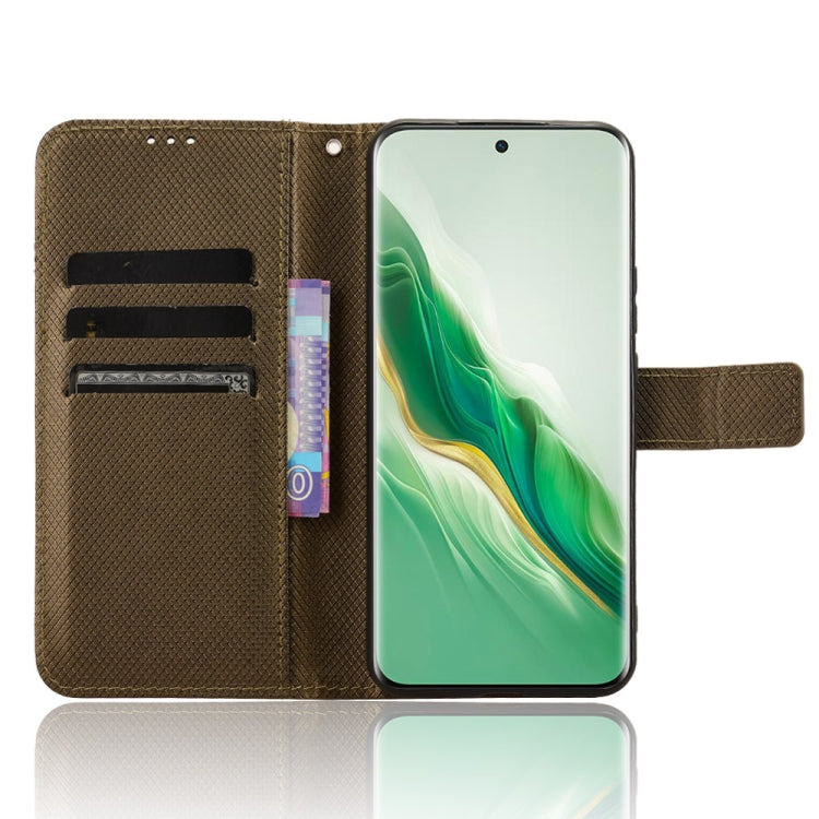 For Honor Magic6 5G Diamond Texture Leather Phone Case(Brown)