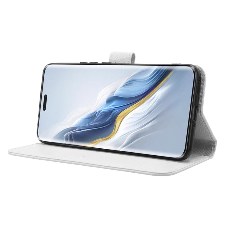 For Honor Magic6 Pro Diamond Texture Leather Phone Case(White)