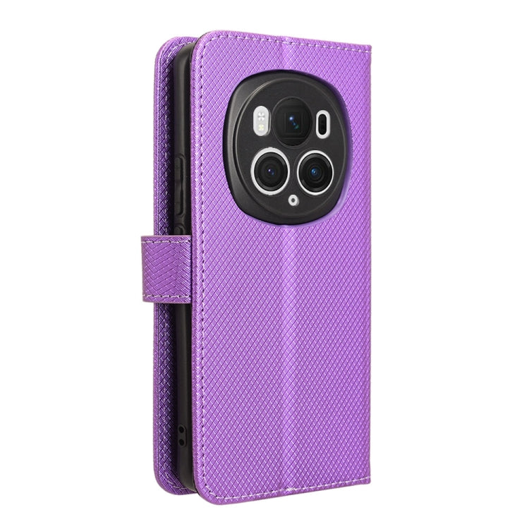 For Honor Magic6 Pro Diamond Texture Leather Phone Case(Purple)