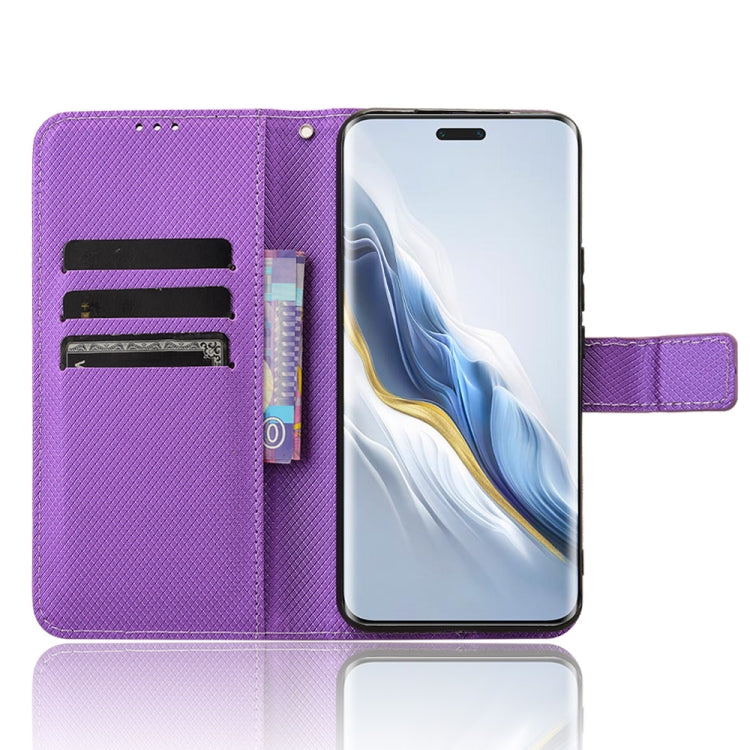 For Honor Magic6 Pro Diamond Texture Leather Phone Case(Purple)