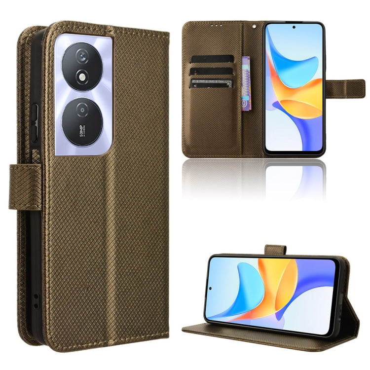 For Honor Play 50 Plus Diamond Texture Leather Phone Case(Brown)
