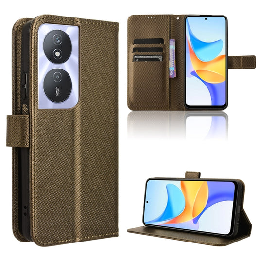 For Honor Play 50 Plus Diamond Texture Leather Phone Case(Brown)