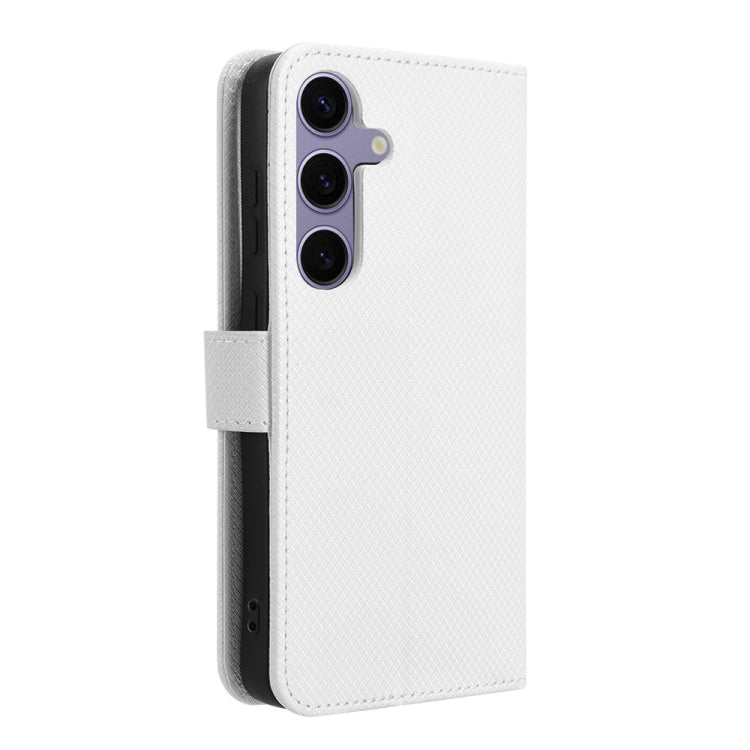 For Samsung Galaxy S24 5G Diamond Texture Leather Phone Case(White)