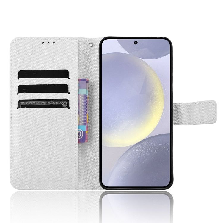 For Samsung Galaxy S24 5G Diamond Texture Leather Phone Case(White)