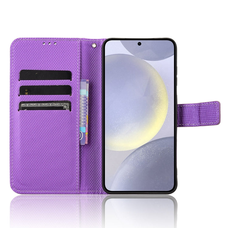 For Samsung Galaxy S24 5G Diamond Texture Leather Phone Case(Purple)