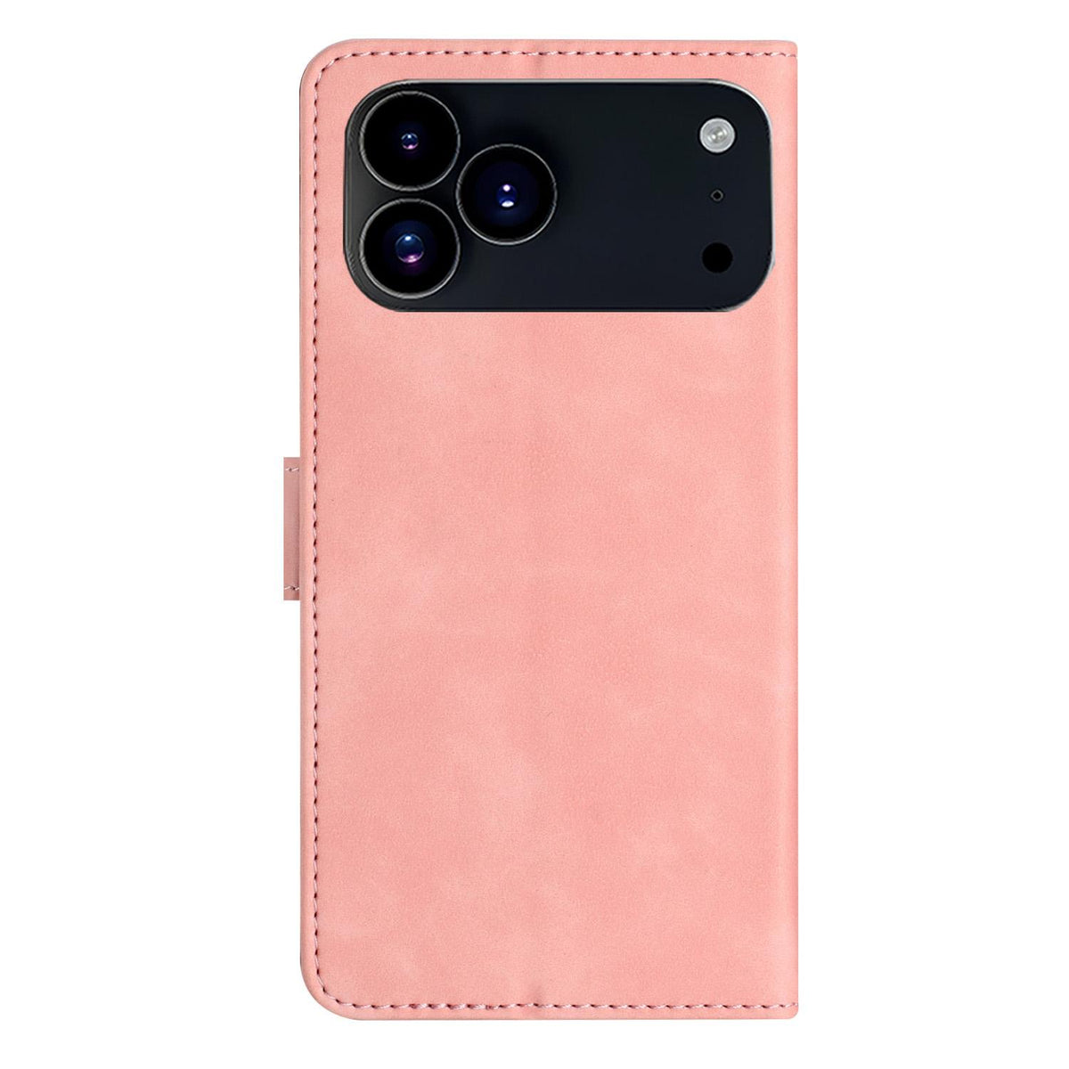 Compatible with iPhone 18 Pro Max & 17 Pro Max Seven Butterflies Embossed Leather Phone Case - Pink