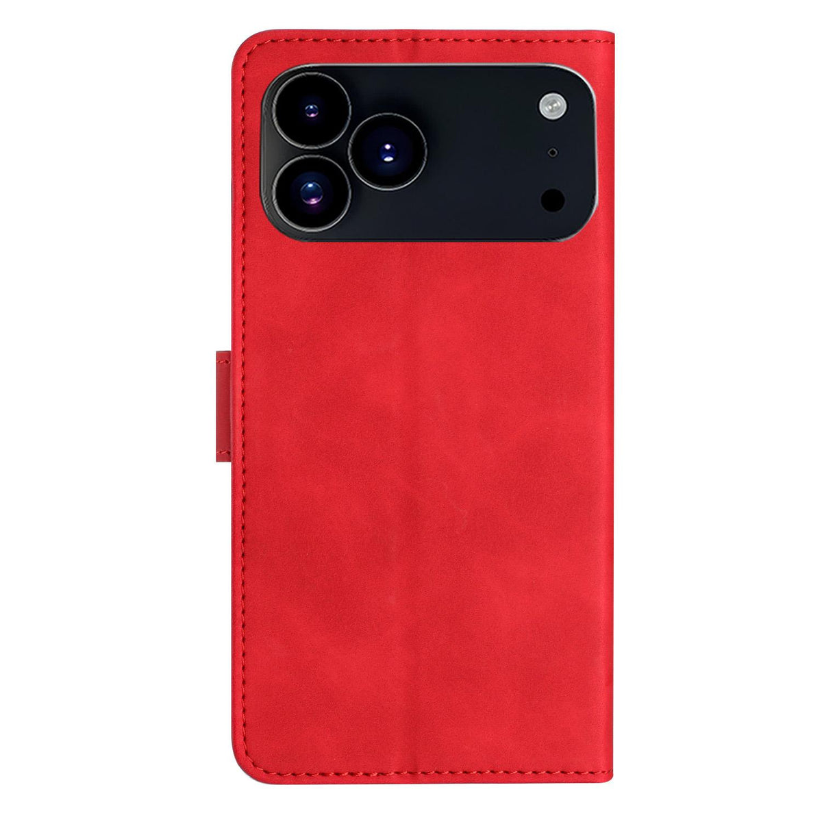 Compatible with iPhone 18 Pro Max & 17 Pro Max Seven Butterflies Embossed Leather Phone Case - Red