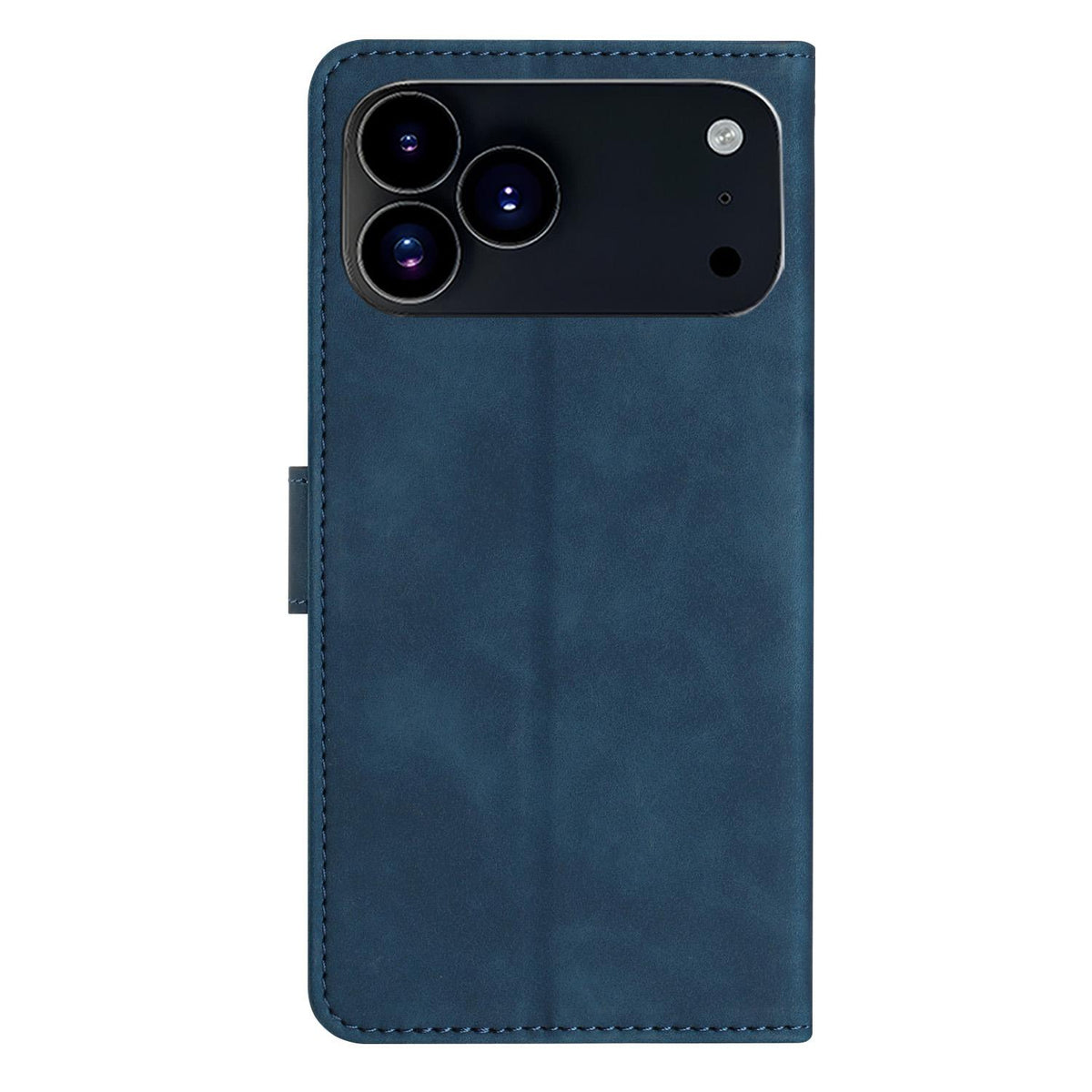 Compatible with iPhone 18 Pro Max & 17 Pro Max Seven Butterflies Embossed Leather Phone Case - Blue