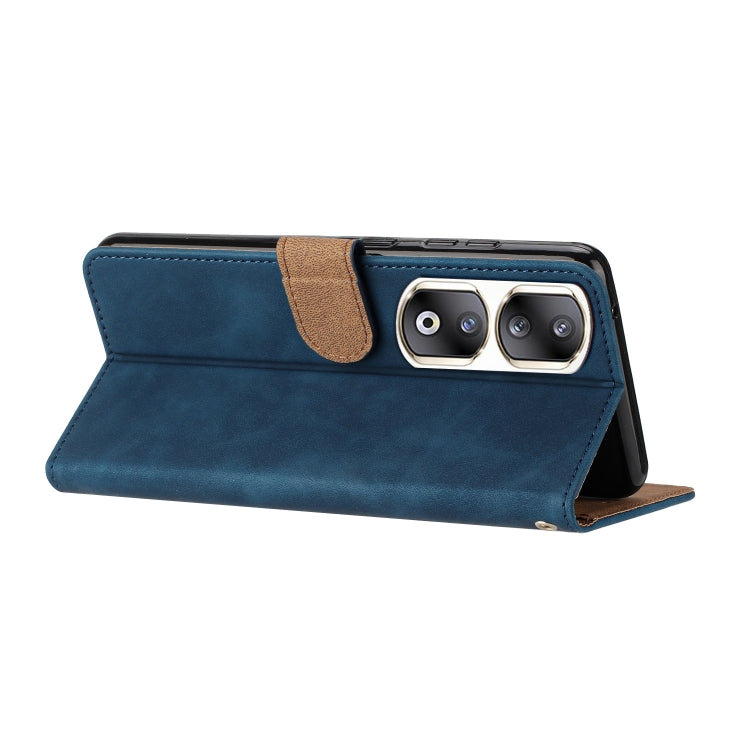 For Honor 90 Pro Seven Butterflies Embossed Leather Phone Case(Blue)