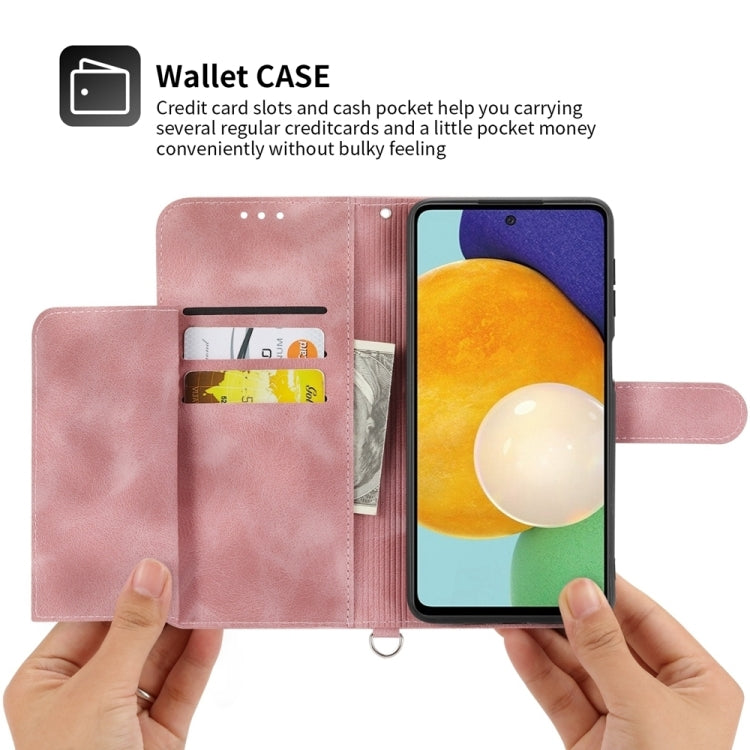 For Honor X9b Skin-feel Flowers Embossed Wallet Leather Phone Case(Pink)