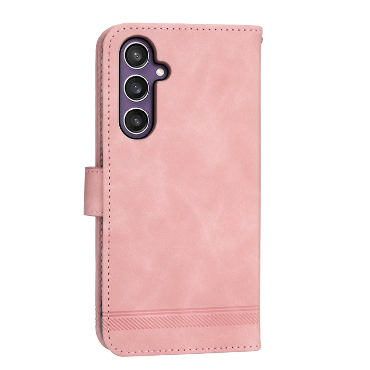 For Samsung Galaxy S24 5G Dierfeng Dream Line TPU + PU Leather Phone Case(Pink)