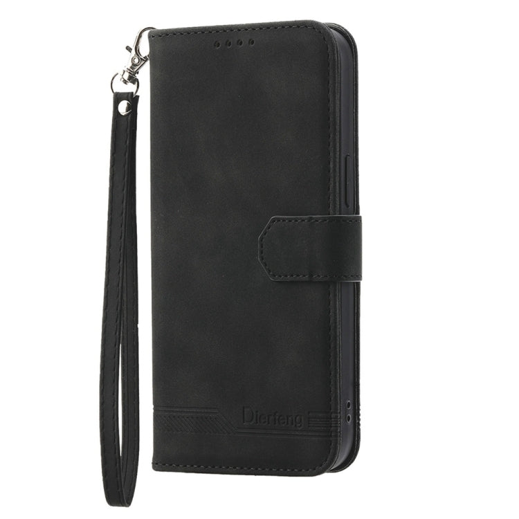 For Honor 100 Dierfeng Dream Line TPU + PU Leather Phone Case(Black)