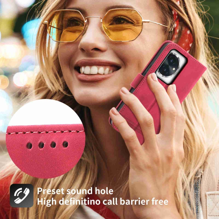 For Honor 100 Dierfeng Dream Line TPU + PU Leather Phone Case(Red)