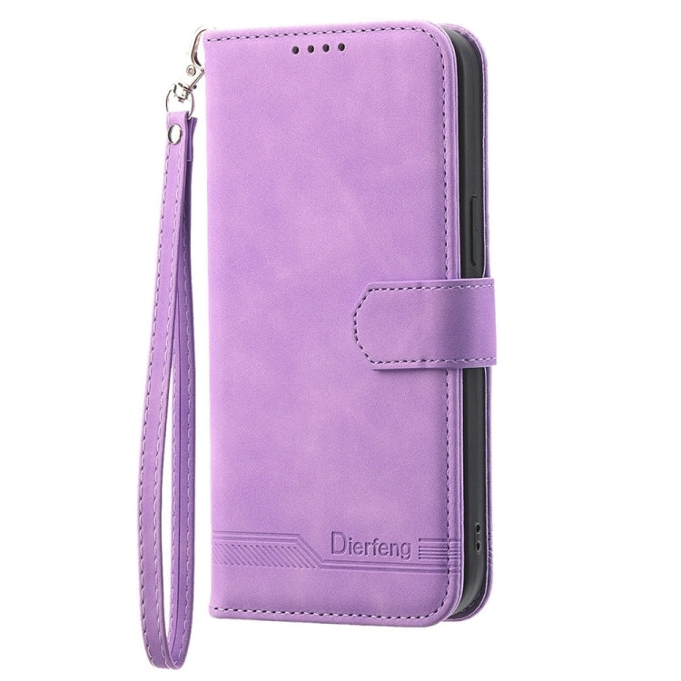 For Honor 100 Dierfeng Dream Line TPU + PU Leather Phone Case(Purple)