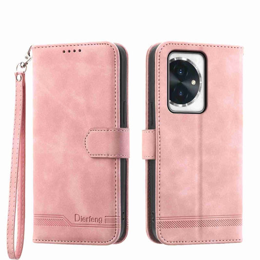 For Honor 100 Pro Dierfeng Dream Line TPU + PU Leather Phone Case(Pink)