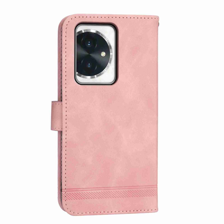 For Honor 100 Pro Dierfeng Dream Line TPU + PU Leather Phone Case(Pink)
