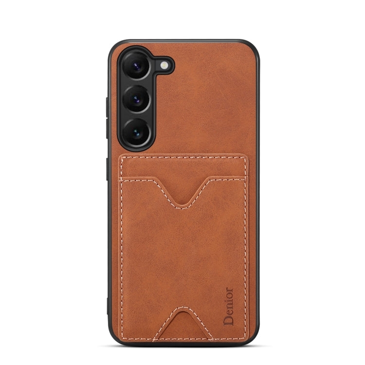 For Samsung Galaxy S24 5G Denior PU Back Cover Card Slot Holder Phone Case(Brown)